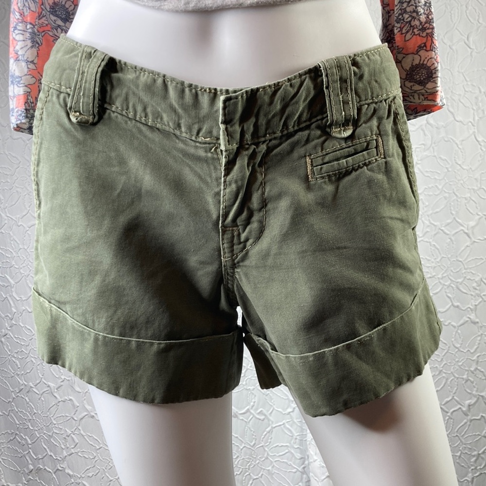 True Religion Olive Green Women Shorts